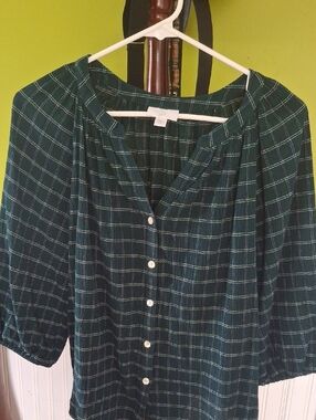 J.Jill Plaid Button Down Shirt